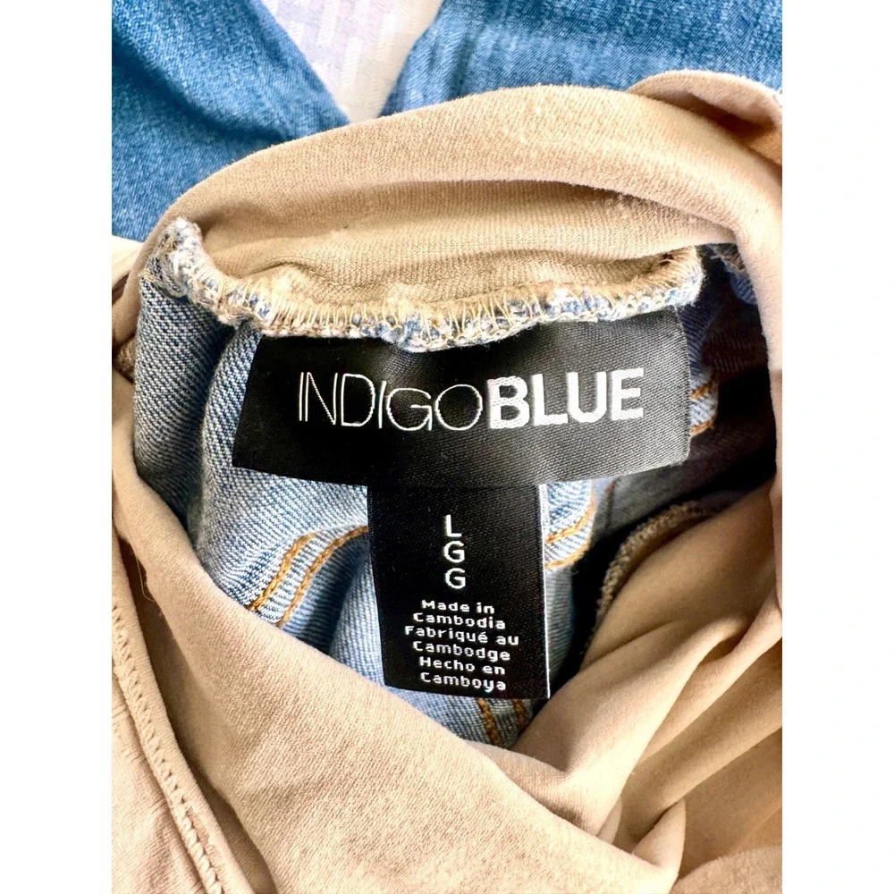 Indigo Blue Distressed Maternity Boyfriend Jeans Bundle 2 Pair Blue Size L